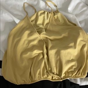 Mustard color crop top shirt